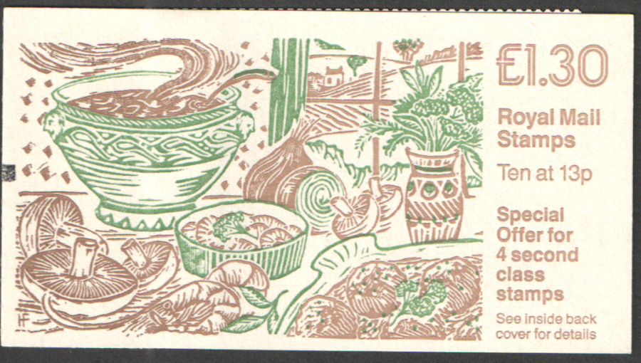 (image for) FL13A / DB7(40) + BMB Cyl B37 (-) £1.30 Vegetables Left Margin Folded Booklet. Trimmed perfs at base. - Click Image to Close